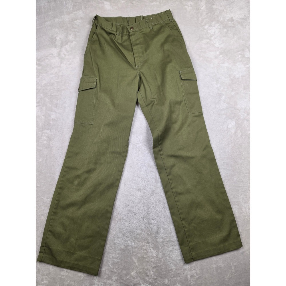 Boy Scouts of America Cargo Pants Men 33 Fit 30x32 Green Vintage Uniform Utility